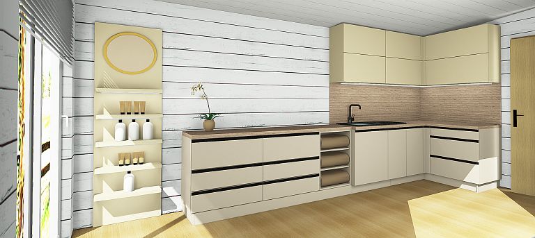 Realizace kuchyně na míru a vestavěné šatní skříně Široký Důl